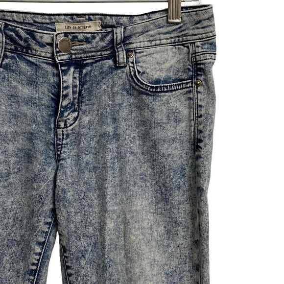 Life in Progress Women's Acid Wash Distressed Jeans Size 27 Slim Grunge Y2K - Picture 3 of 10